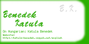 benedek katula business card